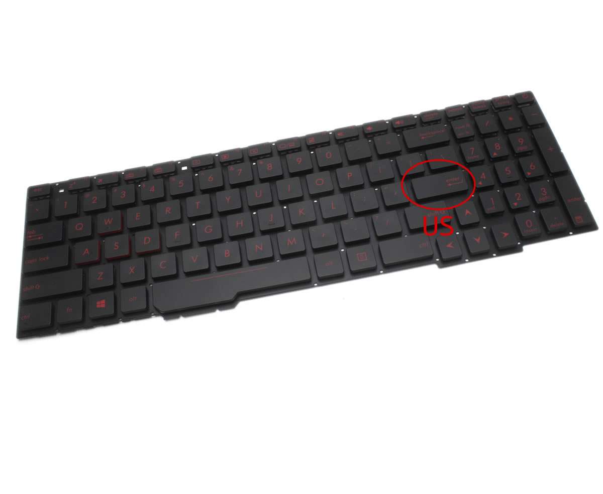 Tastatura Asus Rog GL553VD iluminata layout US fara rama enter mic