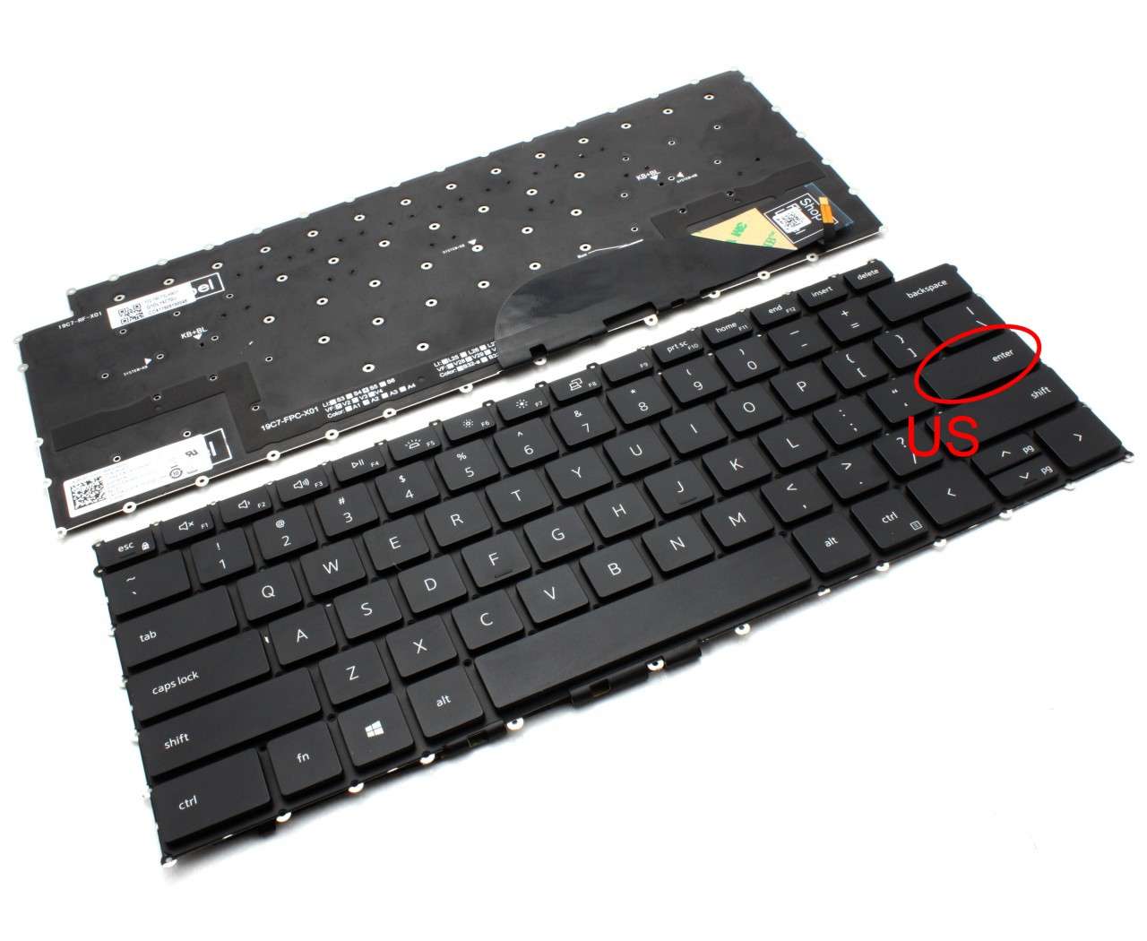 Tastatura Dell XPS 15 9500 iluminata layout US fara rama enter mic