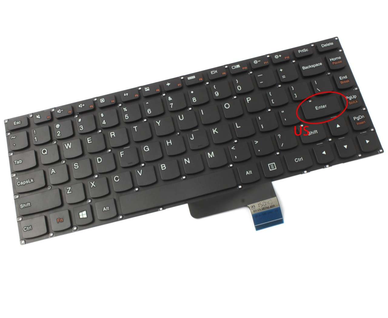 Tastatura Lenovo 9Z.NAKSN.301 layout US fara rama enter mic