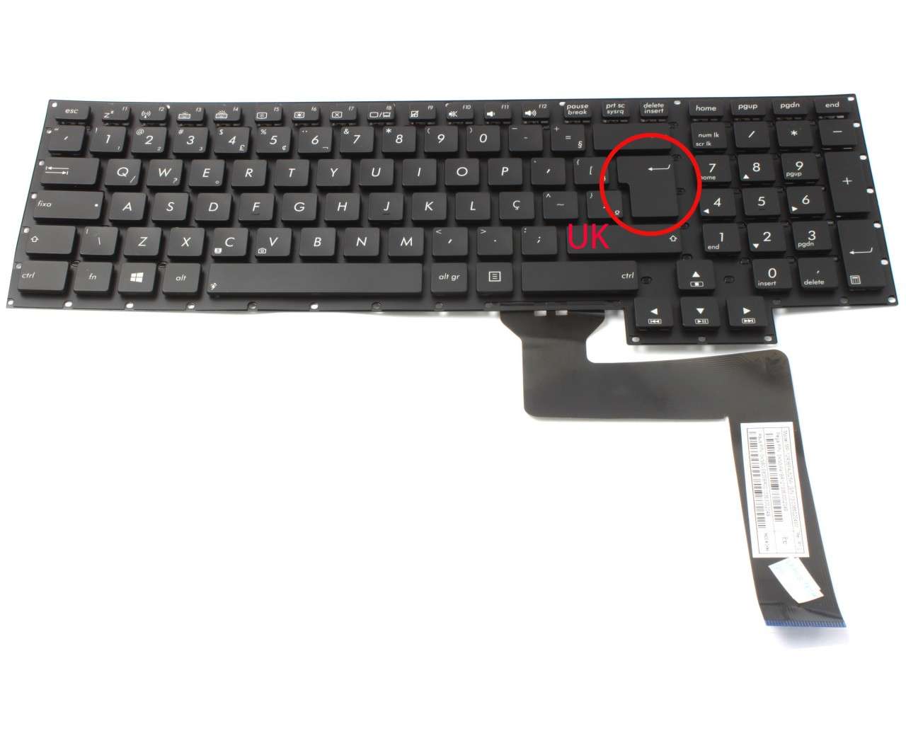 Tastatura Asus G750JM layout UK fara rama enter mare