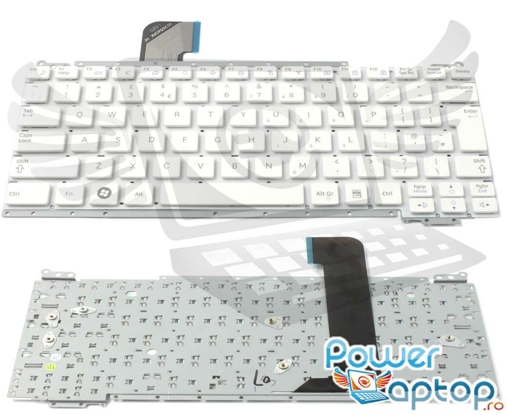 Tastatura alba Samsung NP NC110 layout UK fara rama enter mare