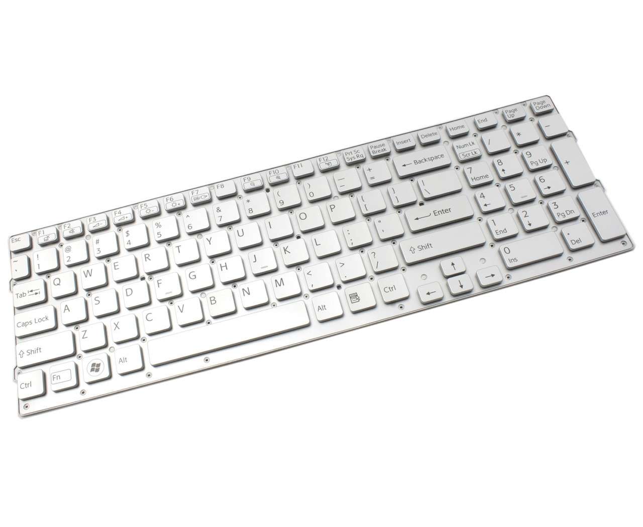 Tastatura argintie Sony Vaio VPCCB22FX layout US fara rama enter mic