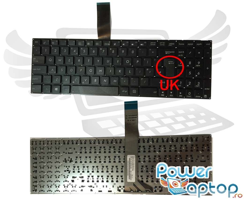 Tastatura Asus X551M layout UK fara rama enter mare