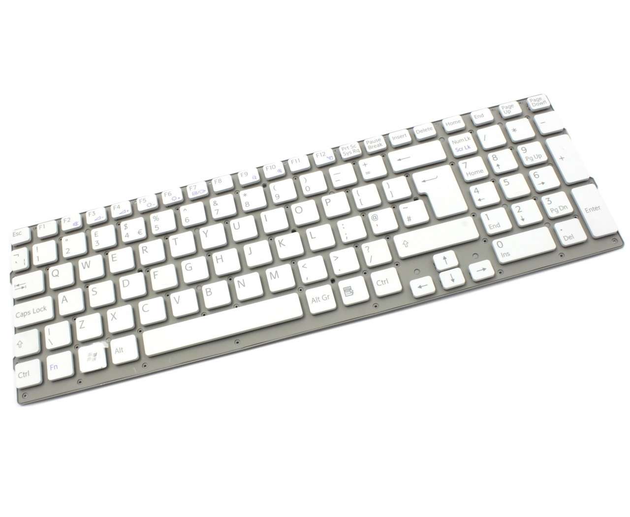 Tastatura alba Sony VAIO VPCEB layout UK fara rama enter mare