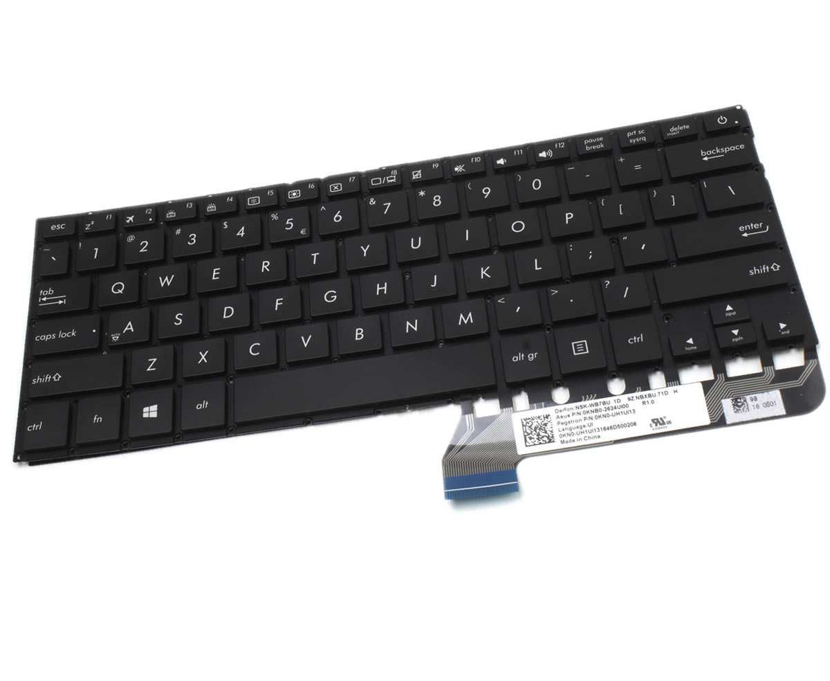 Tastatura Asus 0KN0 UH1US13 iluminata layout US fara rama enter mic