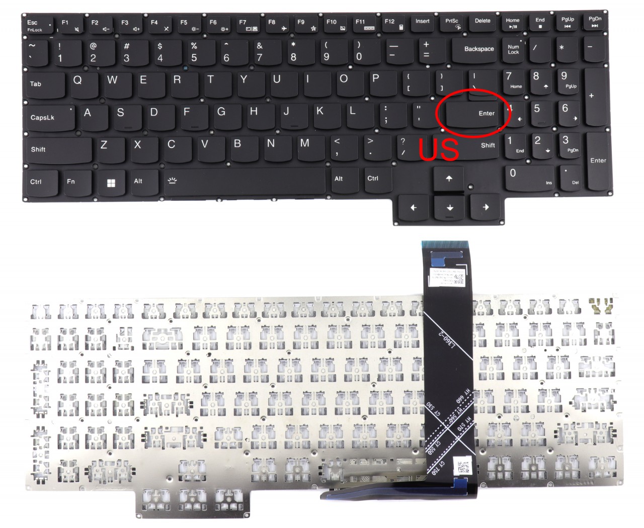 Tastatura Lenovo Legion 5P-15IMH05 layout US fara rama enter mic