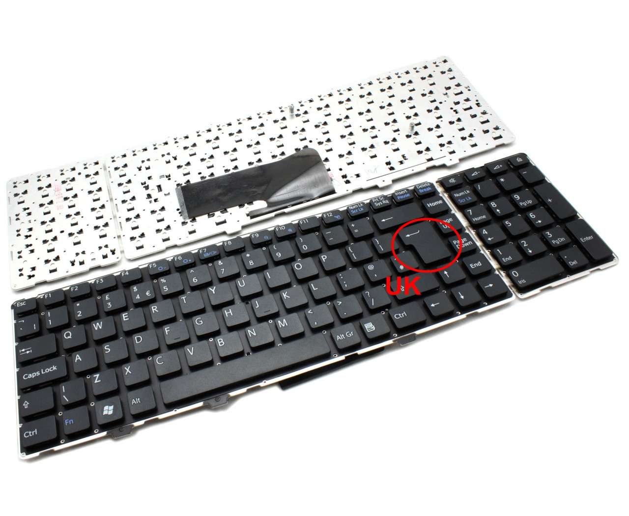 Tastatura neagra Sony Vaio VGN AW335J layout UK fara rama enter mare