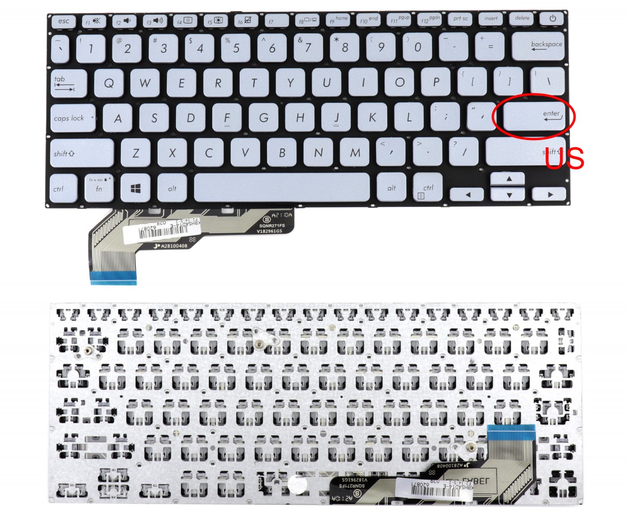 Tastatura Blue Asus VivoBook S14 X403 layout US fara rama enter mic