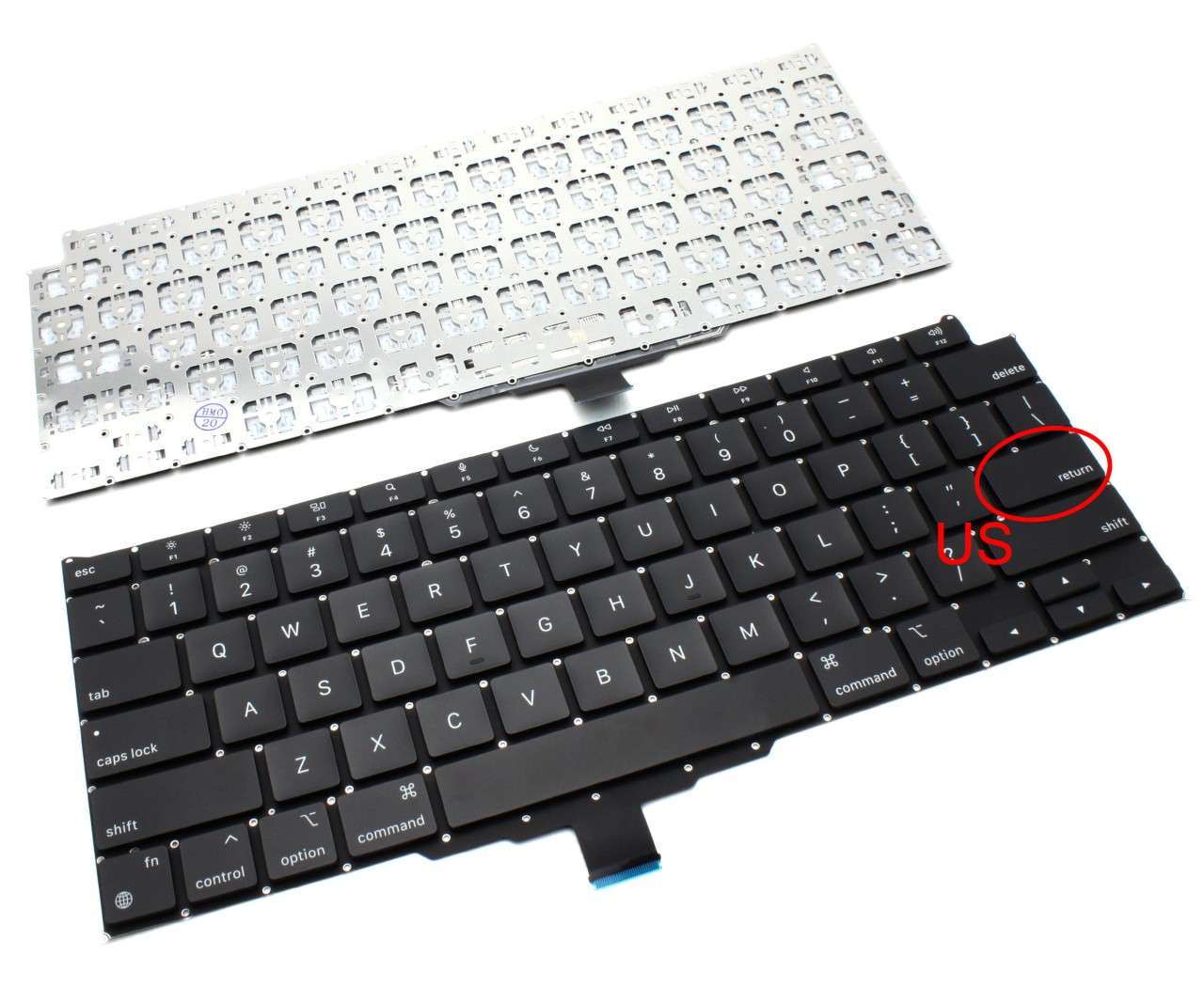 Tastatura Apple MacBook Air Retina M1 13 A2337 2020 iluminata layout US fara rama enter mic