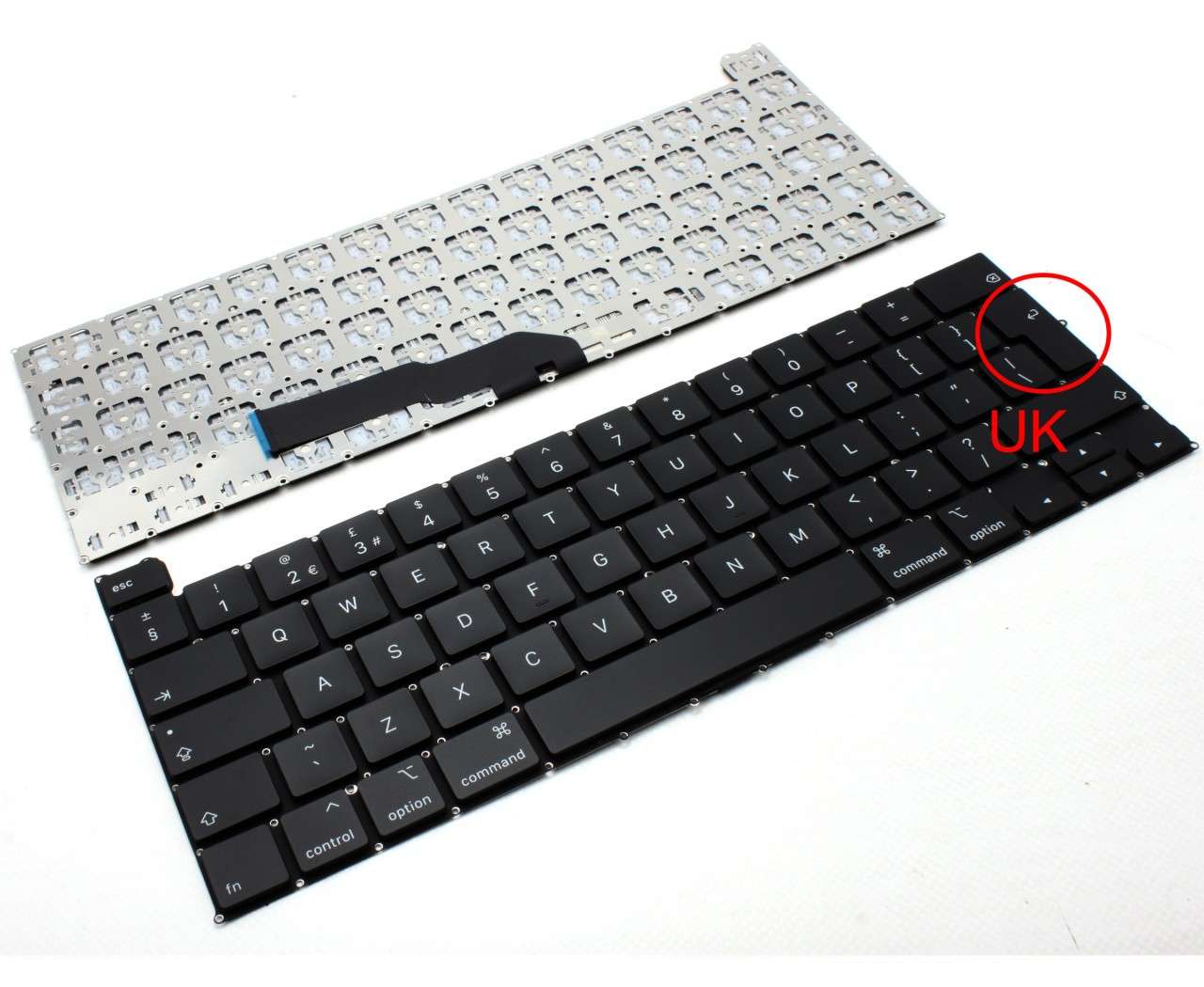 Tastatura Apple MacBook Pro 13” A2251 iluminata layout UK fara rama enter mare