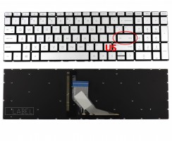 Tastatura HP PK1328B1B00 Argintie iluminata. Keyboard HP PK1328B1B00. Tastaturi laptop HP PK1328B1B00. Tastatura notebook HP PK1328B1B00