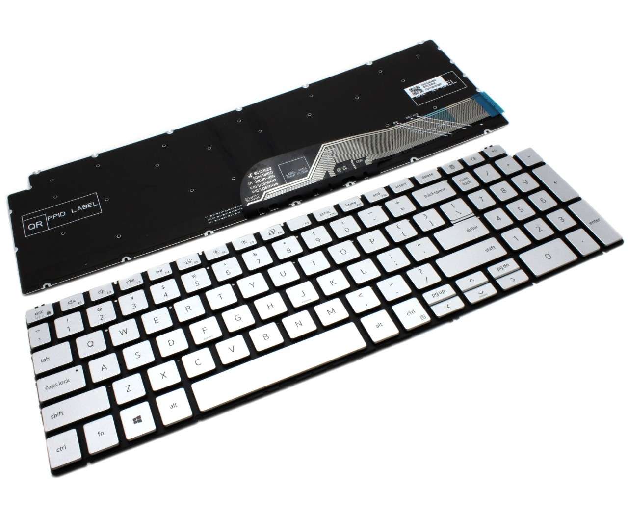 Tastatura Dell Inspiron 15 7591 Argintie iluminata backlit