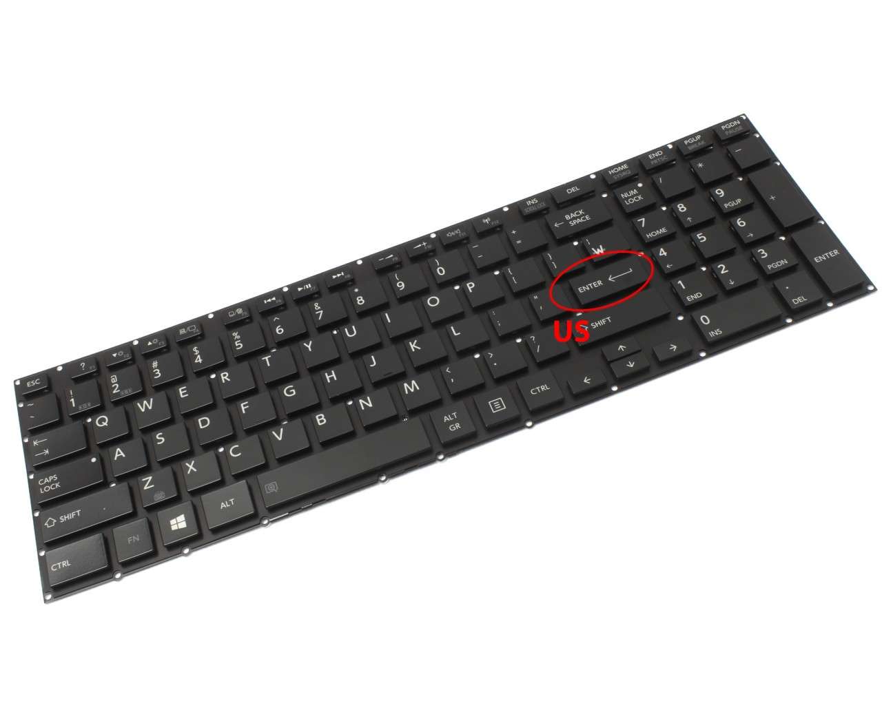 Tastatura Toshiba Satellite P50 A iluminata layout US fara rama enter mic