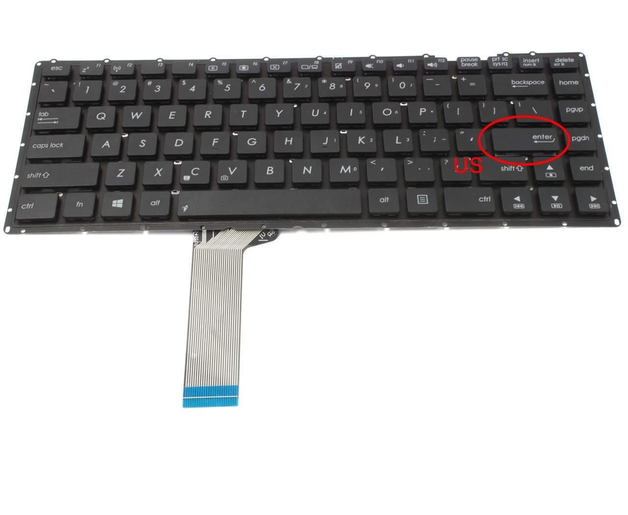 Tastatura Asus X451MA layout US fara rama enter mic