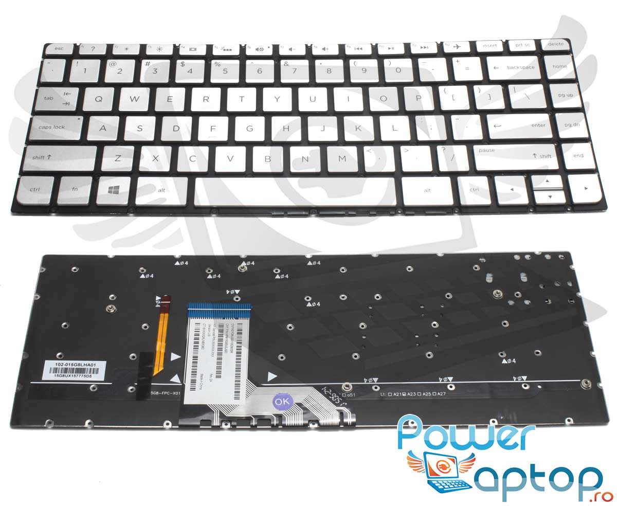 Tastatura HP 841266 031 Argintie iluminata backlit