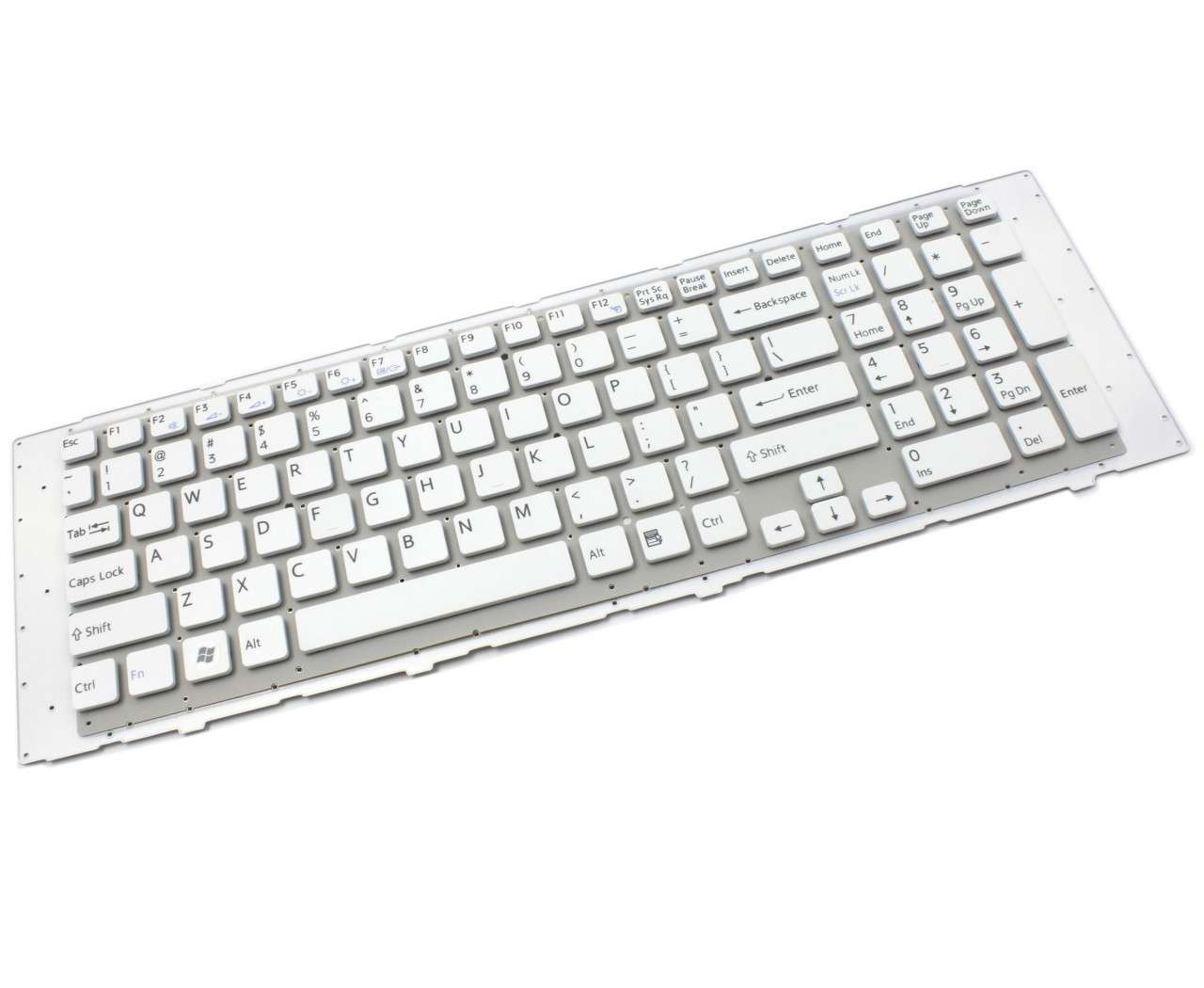 Tastatura alba Sony Vaio VPCEF3E1RWI layout US fara rama enter mic