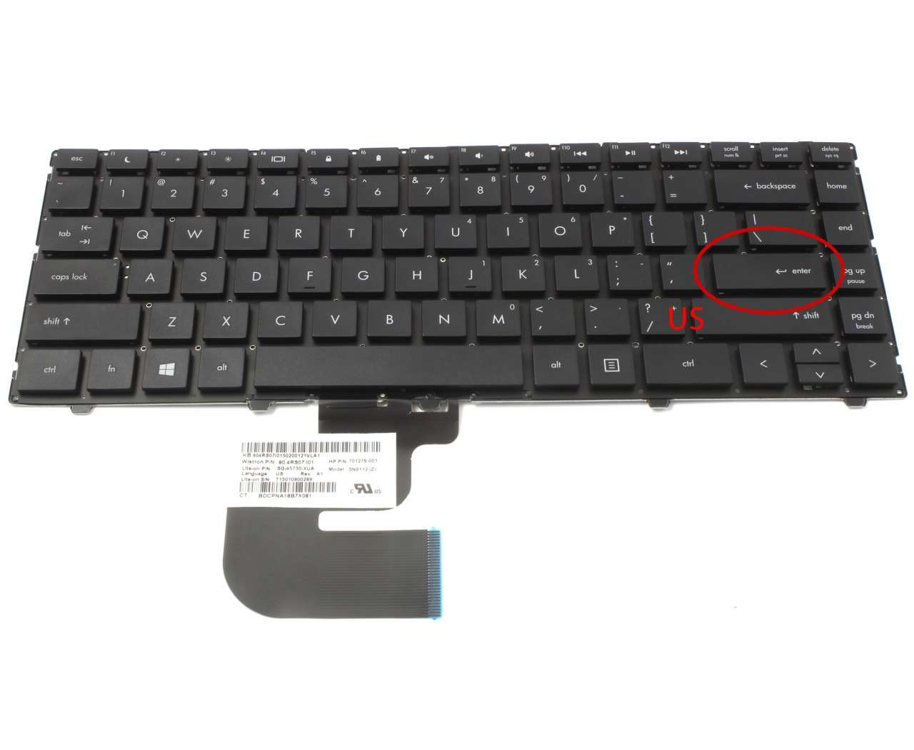Tastatura HP ProBook 4441S layout US fara rama enter mic