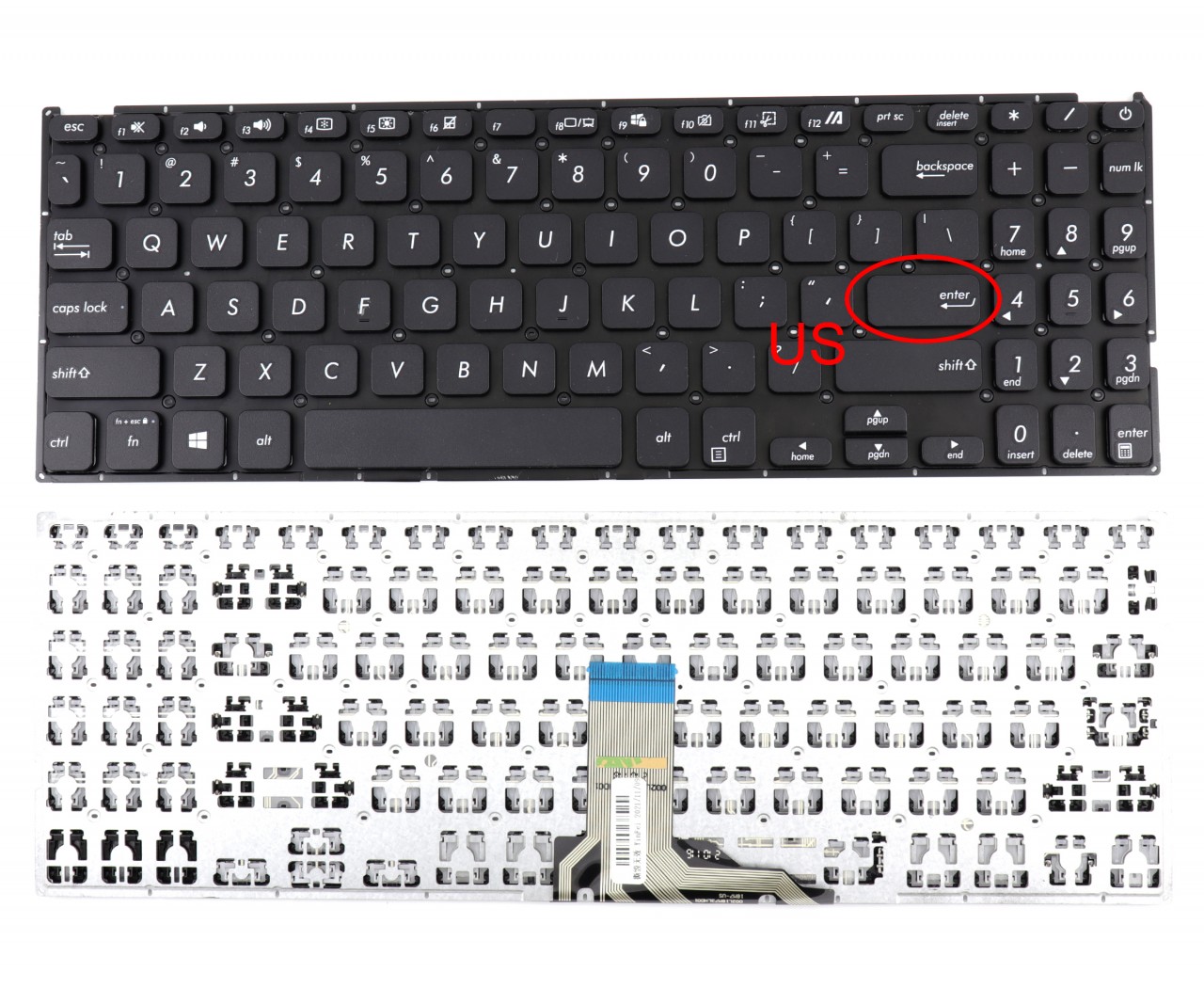 Tastatura Asus M509D layout US fara rama enter mic