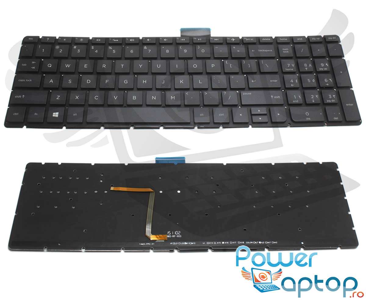 Tastatura HP 830323 001 iluminata layout US fara rama enter mic