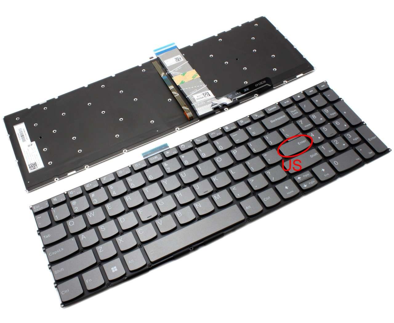 Tastatura Lenovo IdeaPad 3-15ALC6 iluminata layout US fara rama enter mic