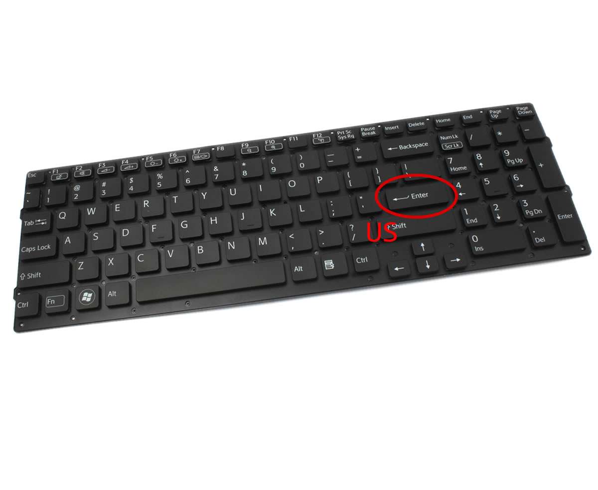 Tastatura Sony Vaio VPCF23S1E layout US fara rama enter mic