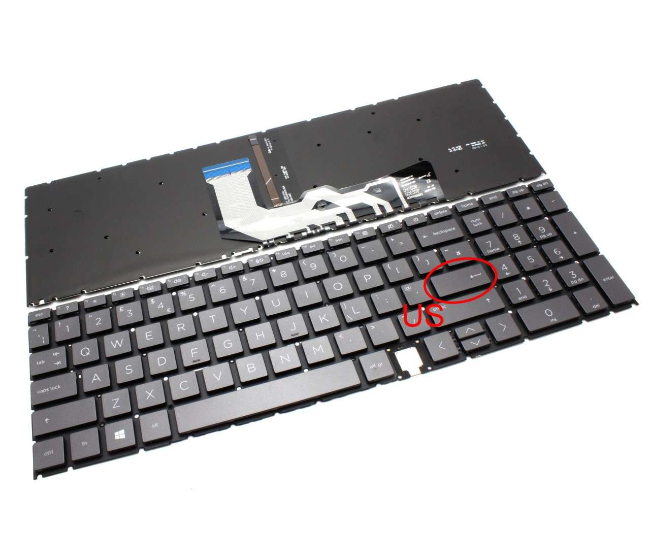 Tastatura Maro HP Envy X360 15M-ED15-EE0000 iluminata layout US fara rama enter mic