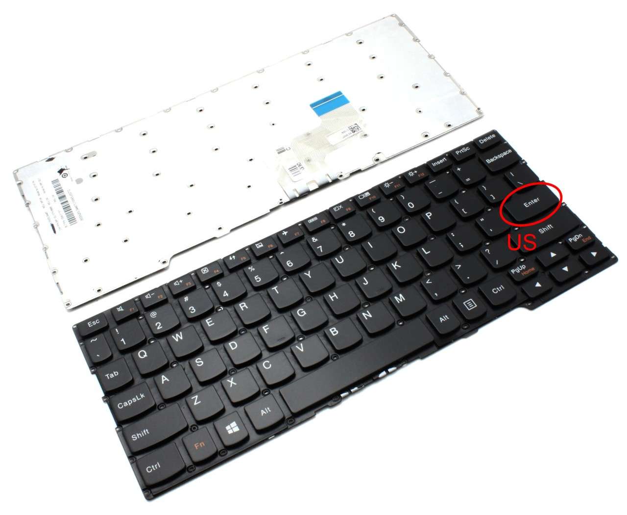 Tastatura Lenovo 1240-01737 layout US fara rama enter mic