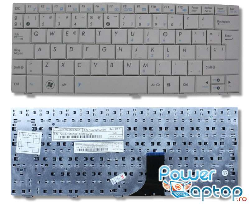 Tastatura Asus Eee PC 1005PR alba
