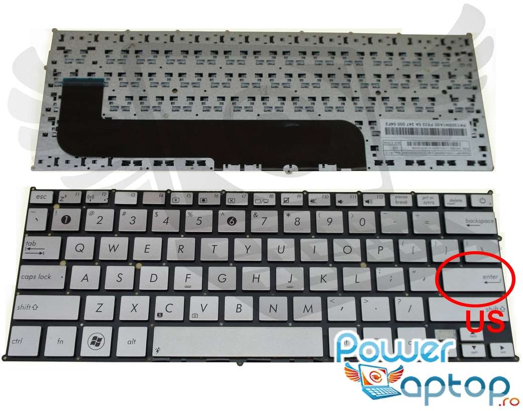 Tastatura Asus ZenBook UX21E layout US fara rama enter mic