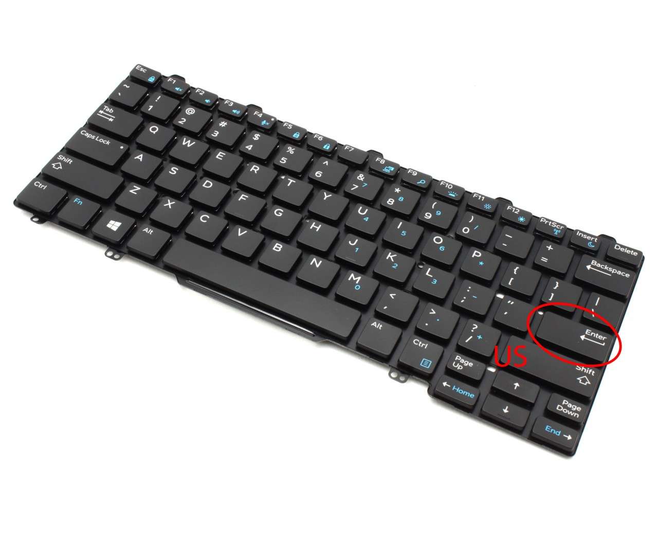 Tastatura Dell Latitude E7270 iluminata layout US fara rama enter mic