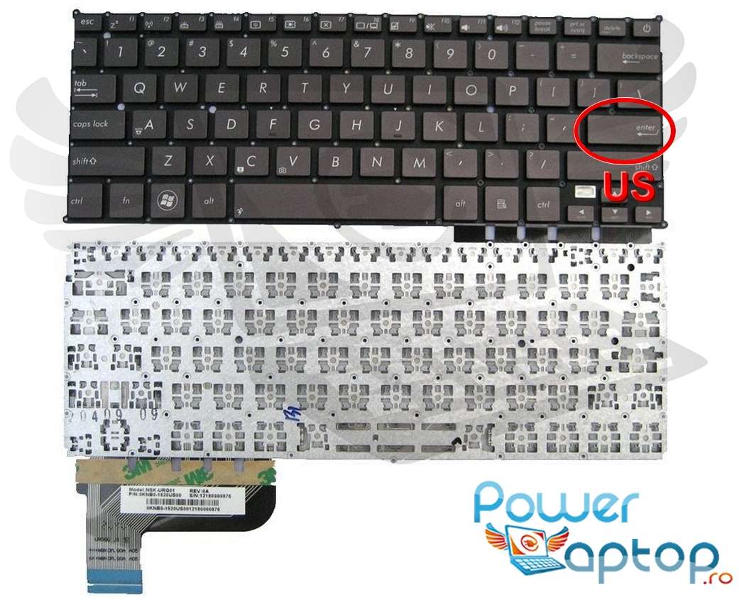 Tastatura Asus ZenBook UX21A layout US fara rama enter mic
