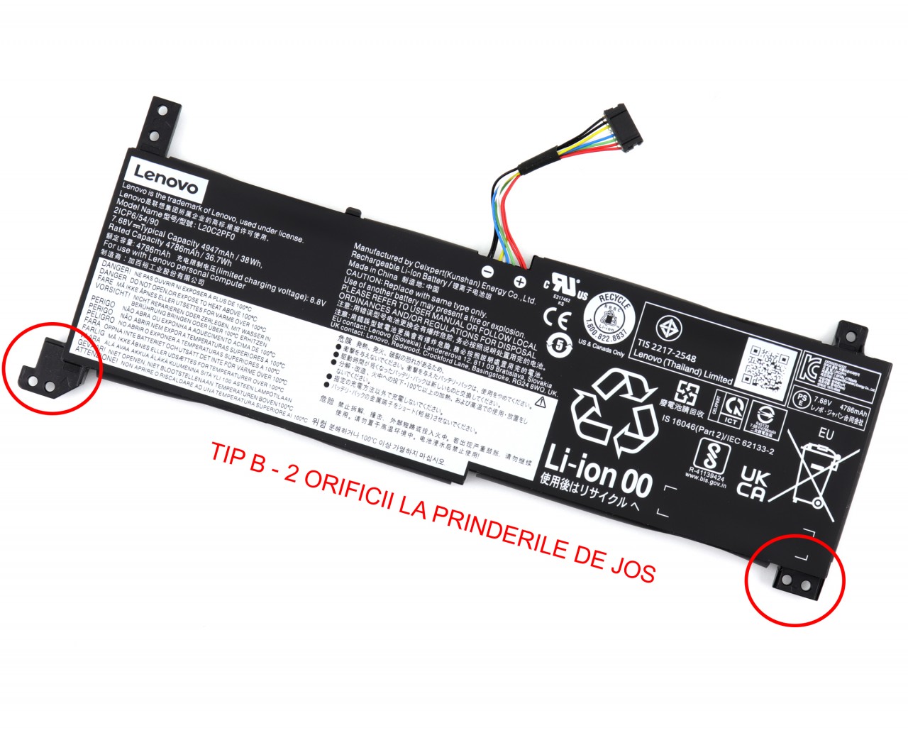Baterie Lenovo IdeaPad 3-14ITL6-82H700QSAX Oem 36.7Wh Tip B
