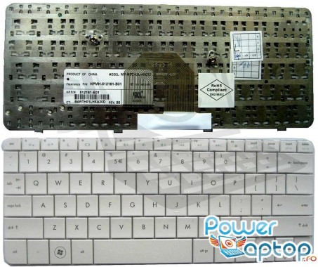 Tastatura HP Pavilion DV2-1030US alba. Keyboard HP Pavilion DV2-1030US alba. Tastaturi laptop HP Pavilion DV2-1030US alba. Tastatura notebook HP Pavilion DV2-1030US alba