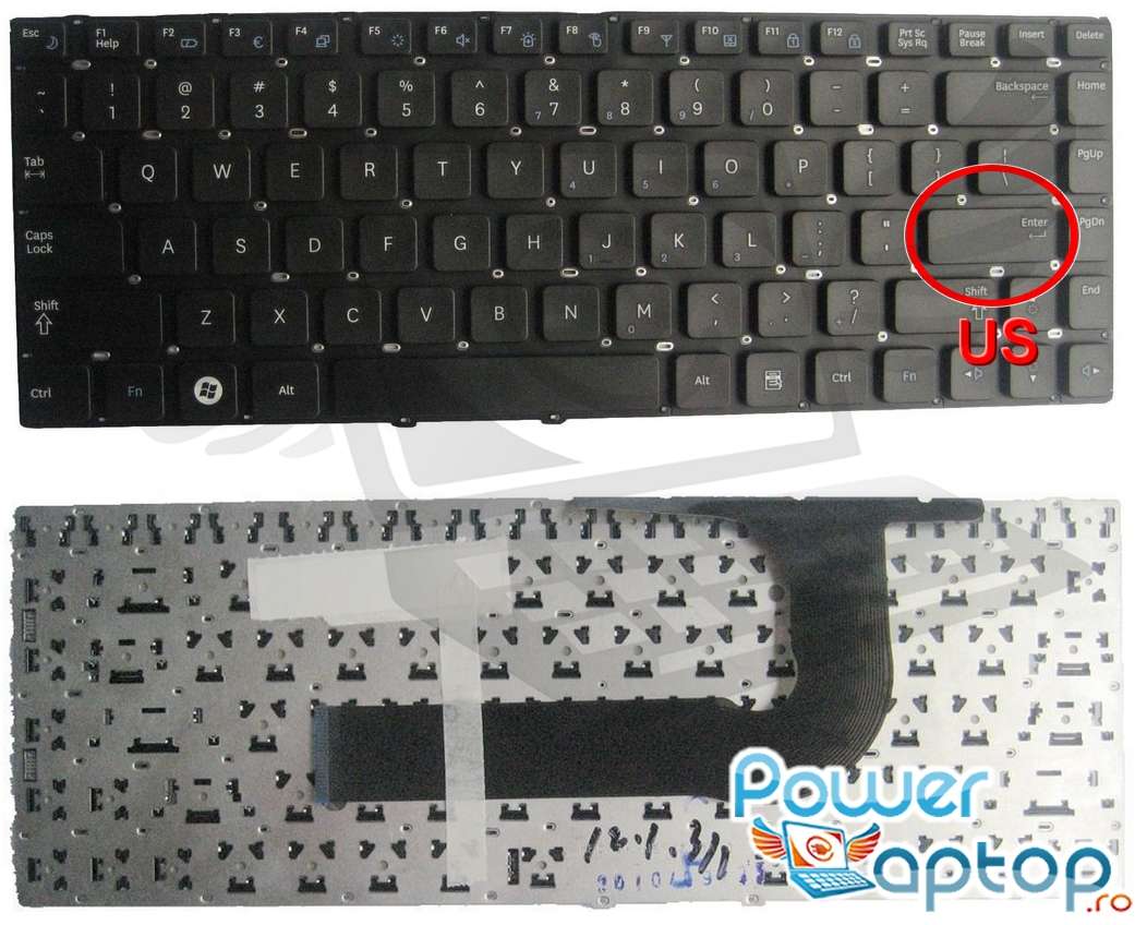 Tastatura Samsung QX410 layout US fara rama enter mic