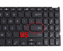 Tastatura Asus 0KN1-9X1US12 iluminata layout US fara rama enter mic