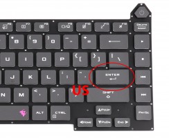 Tastatura Gri Asus 0KNR0-4812US00 iluminata RGB layout US fara rama enter mic