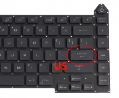 Tastatura Neagra Asus ROG Strix Scar 15 G533QR iluminata RGB cu modul layout US fara rama enter mic