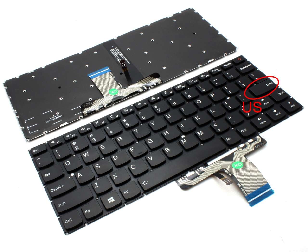 Tastatura Lenovo IdeaPad 710S-13IKB iluminata layout US fara rama enter mic