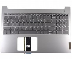 Tastatura Lenovo W125690448 Gri cu Palmrest Gri fara TouchPad iluminata backlit. Keyboard Lenovo W125690448 Gri cu Palmrest Gri fara TouchPad. Tastaturi laptop Lenovo W125690448 Gri cu Palmrest Gri fara TouchPad. Tastatura notebook Lenovo W125690448 Gri cu Palmrest Gri fara TouchPad