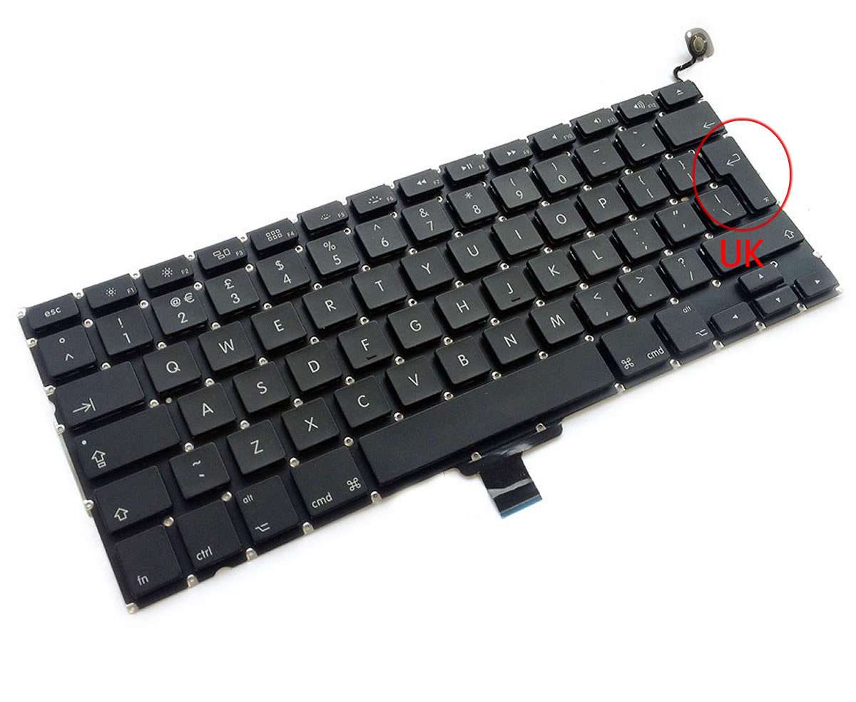 Tastatura Apple MacBook Pro Unibody 13 A1278 layout UK fara rama enter mare