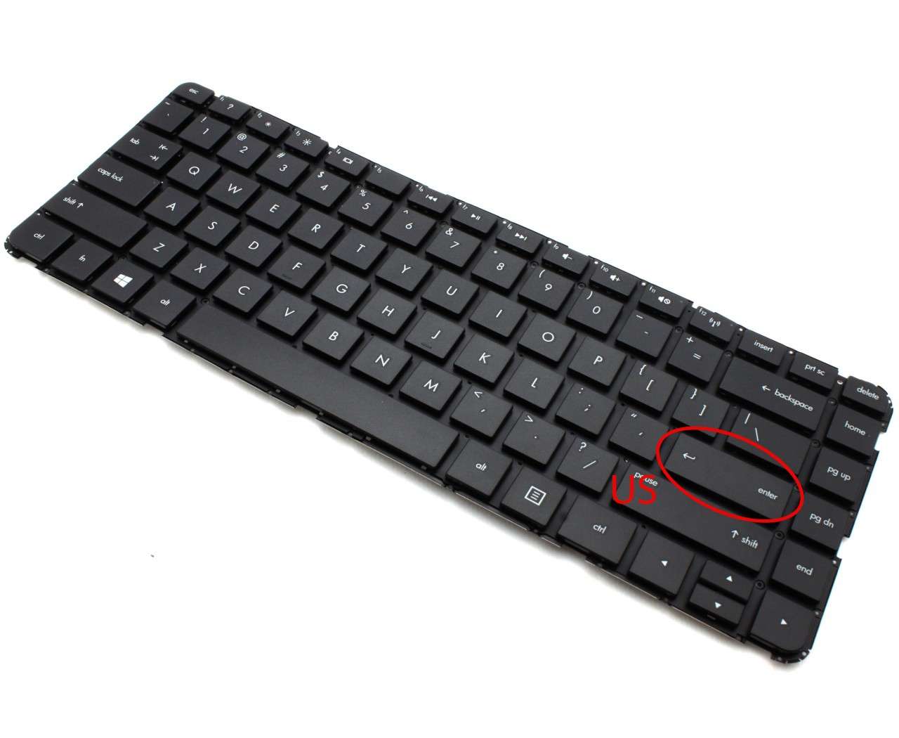 Tastatura neagra HP Pavilion 14 B000 layout US fara rama enter mic