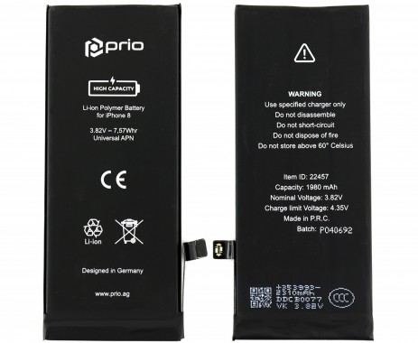 Baterie Apple iPhone 8 High Capacity 1980mAh Protech. Acumulator Apple iPhone 8 Capacitate Extinsa 1980mAh Protech. Acumulator telefon Apple iPhone 8 1980mAh Protech cu o autonomie mai mare decat acumulatorul original.