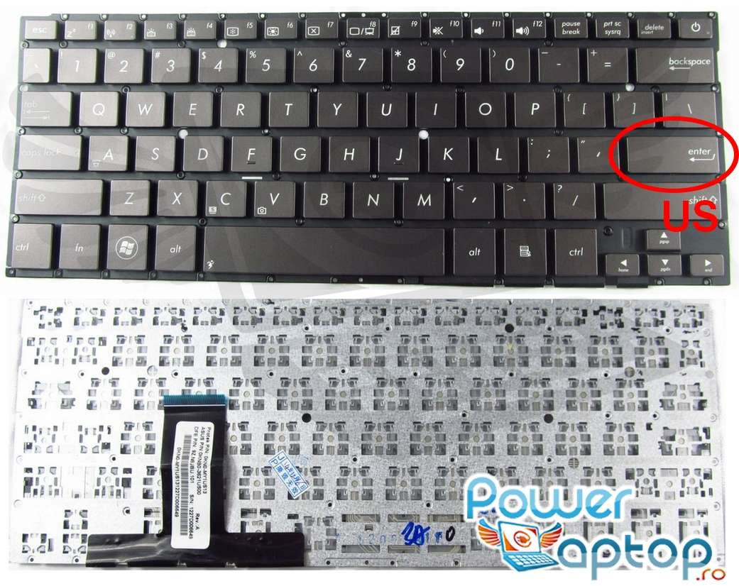 Tastatura Asus Zenbook UX31A layout US fara rama enter mic maro champagne