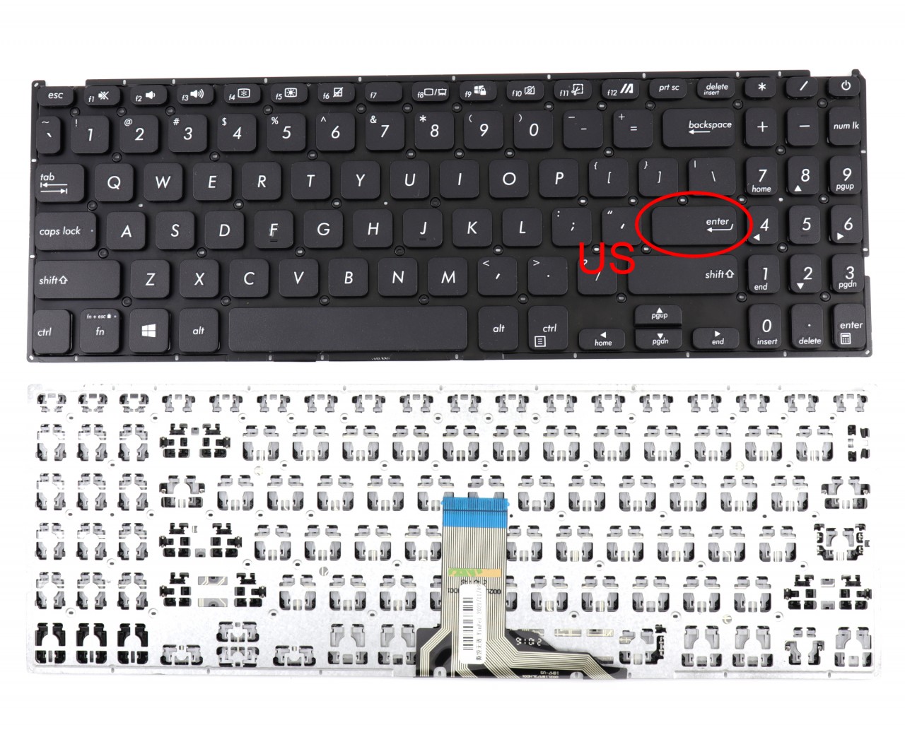 Tastatura Asus M509DA layout US fara rama enter mic