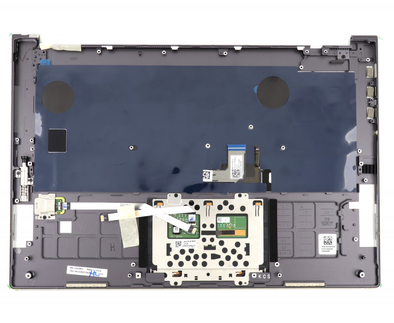 Tastatura Lenovo SN20Q88139 Gri cu Palmrest Gri cu TouchPad si Amprenta iluminata backlit