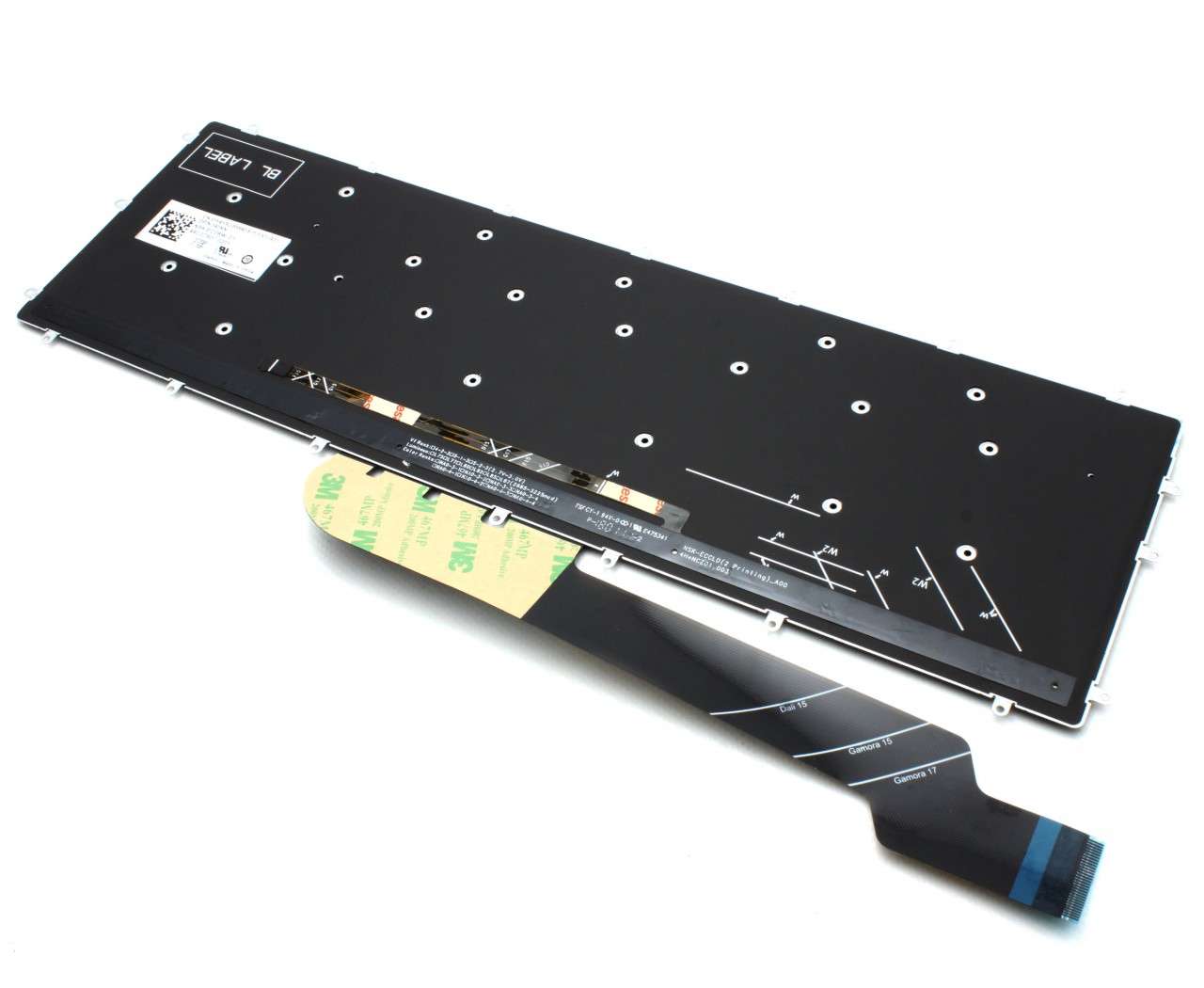Tastatura Dell NSK-EC0B1 01 iluminata alb layout US fara rama enter mic