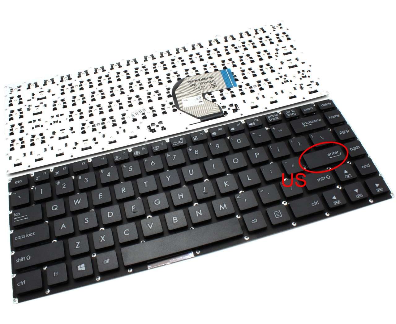Tastatura Asus VivoBook E403SA layout US fara rama enter mic