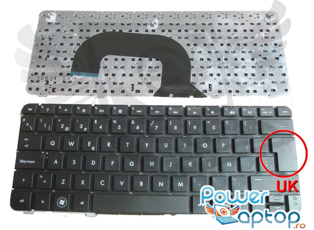 Tastatura HP Pavilion DM1 3000 layout UK fara rama enter mare