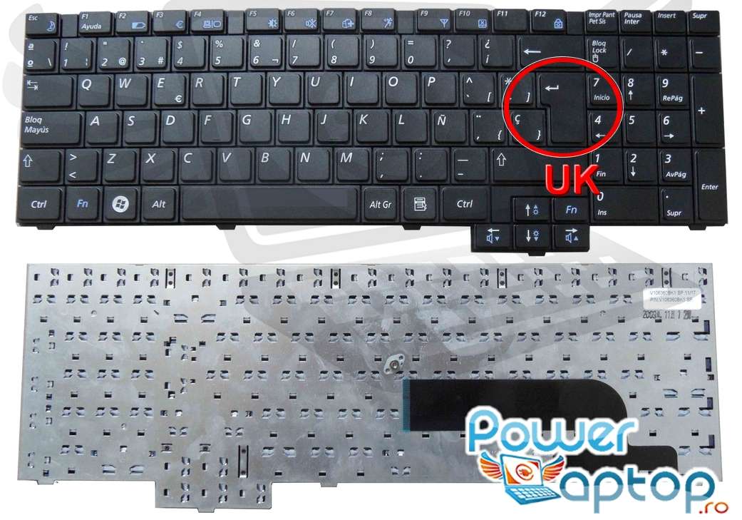 Tastatura Samsung RC710 S02 layout UK fara rama enter mare
