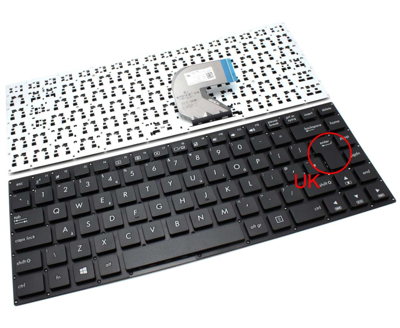 Tastatura Asus 0KNL0-4103UK00 layout UK fara rama enter mare